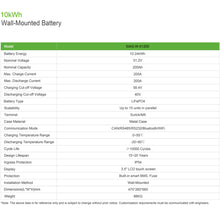 Load image into Gallery viewer, Wall-Mounted Battery 51.2V 200Ah(Model: SIAS-W-51200)