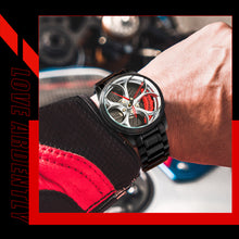 Load image into Gallery viewer, Car Rim Watch-Waterproof Stainless Steel Japanese Quartz Wrist Watch Sports Men’s Watches(Silver)