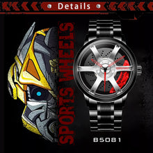 Load image into Gallery viewer, Car Rim Watch-Waterproof Stainless Steel Japanese Quartz Wrist Watch Sports Men’s Watches (Silver)